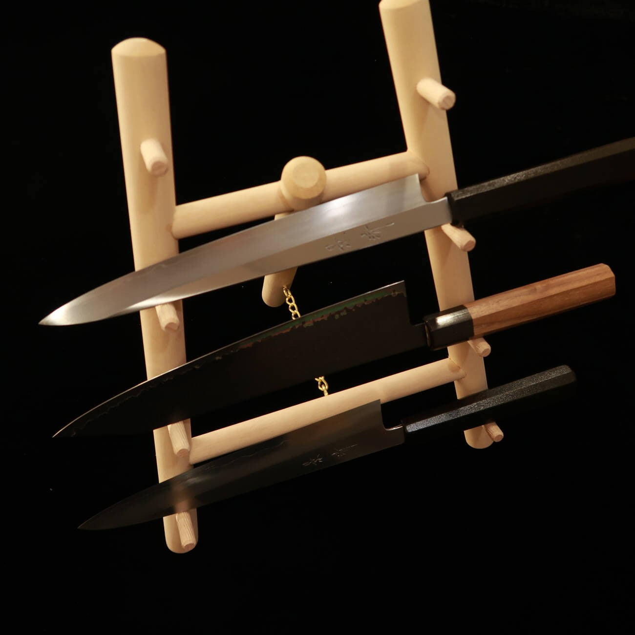 4-piece knife rack, made of oak, assembly required