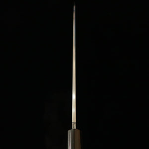 MASAMOTO SOHONTEN Yanagiba Kasumi, Acier Blanc n°2, manche en corne de buffle et en forme châtaigne (240-300 mm)