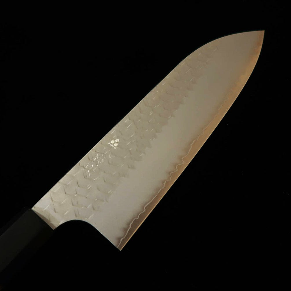 NIGARA forge Futakara santoku SG2, damas poli martelé, manche octogonal en wengé (180 mm)