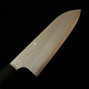 NIGARA forge Futakara santoku SG2, damas poli martelé, manche octogonal en wengé (180 mm)