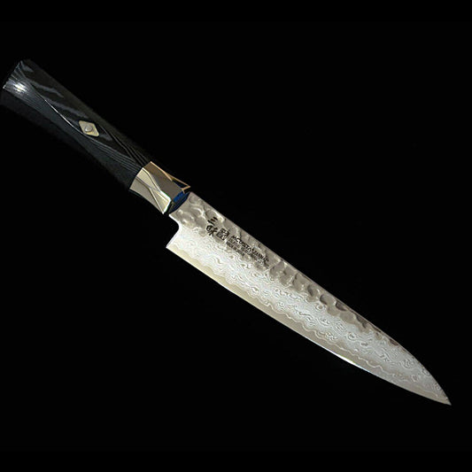 [New Standard] ZANMAI MCUSTA Supreme 3 Hammered Petty Knife, Black (90/110/150mm)