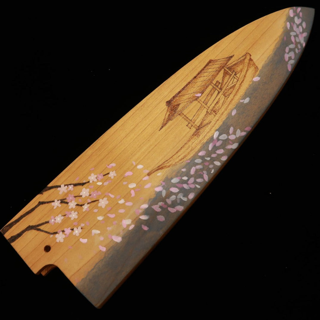 SUISIN Deba Acier Yasugi Fourreau en magnolia -Bateau de printemps- (210 mm)