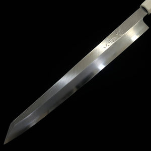 Kiritsuke Yanagiba Para canhotos MIURA Obidama Ginsan Cabo turquesa (300mm)