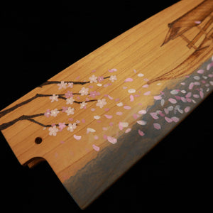 SUISIN Deba Acier Yasugi Fourreau en magnolia -Bateau de printemps- (210 mm)