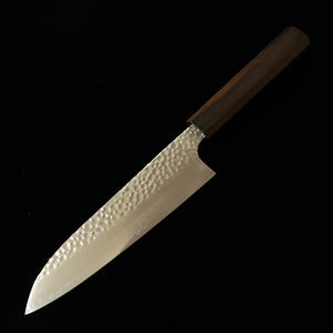 HATSUKOKORO Taka Santoku VG10, martelé, damas, manche monobloc en ébène (170 mm)