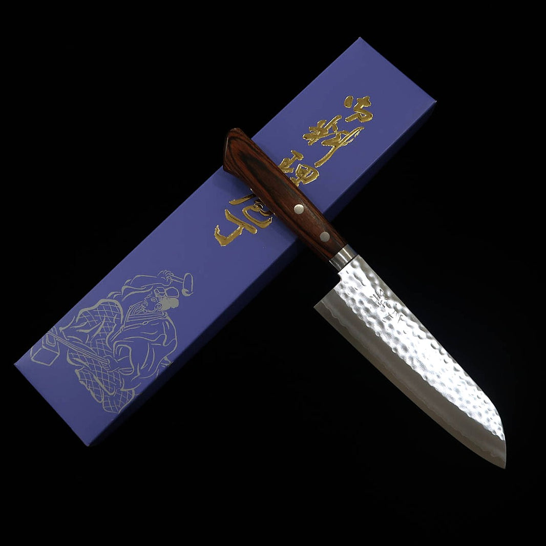 MIURA Santoku VG-1 DP Gold Hammered Mahogany Handle (170mm)