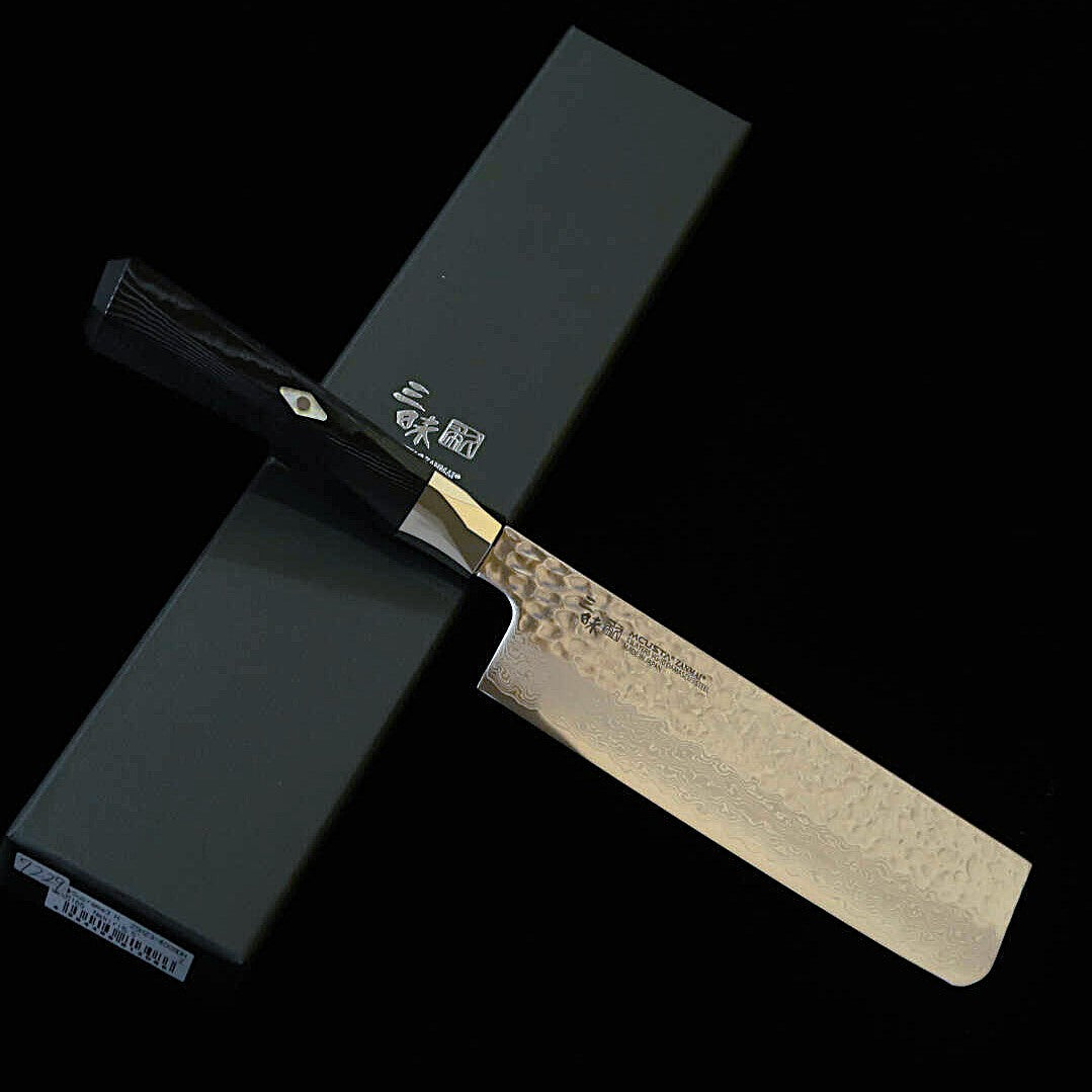 [New Standard] ZANMAI MCUSTA Supreme 3 Hammered Vegetable Knife, Black (165mm)