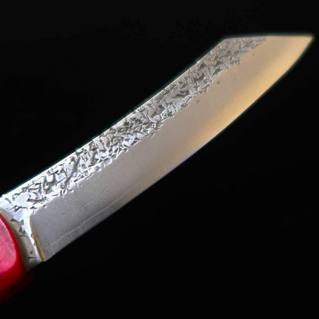 肥後守HIGONOKAMI 【HALL HAUS コラボ】 VG10 鎚目 16層ダマスカス 強化合板柄（70mm）