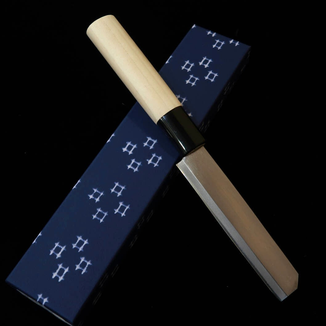 Couteau Unagisaki Nagoya-gata Hoei, Acier Shirogami, Finition Migaki, Manche en Magnolia (105 mm)