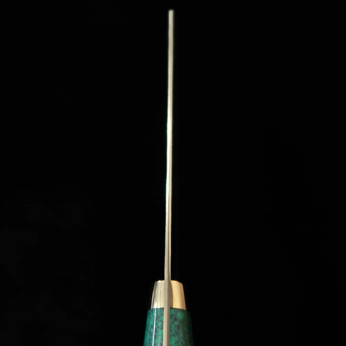 二唐刃物鍛錬所NIGARA  切付菜切 SG2 黒打 槌目 ターコイズハンドル（180mm）