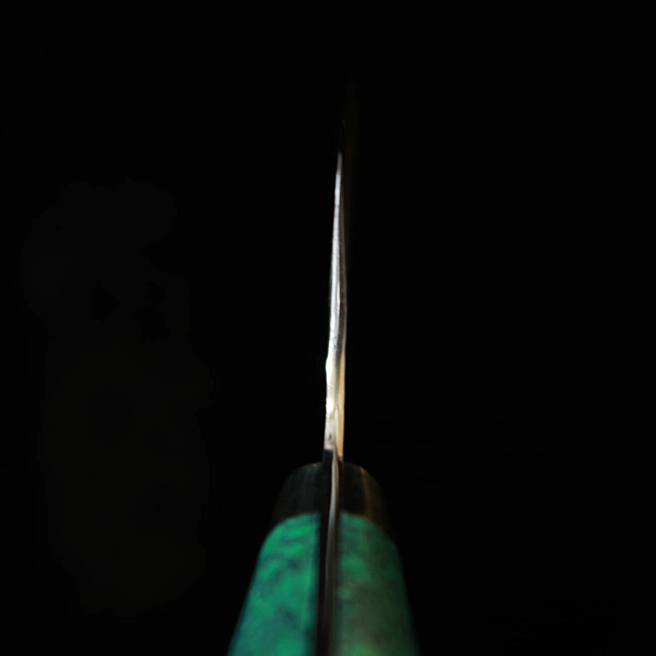 二唐刃物鍛錬所NIGARA  切付菜切 SG2 黒打 槌目 ターコイズハンドル（180mm）