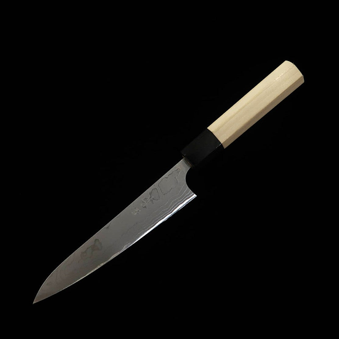 昌景MASAKAGE 霜 ペティ 白紙二号 ダマスカス 朴八角柄 （150ｍｍ）