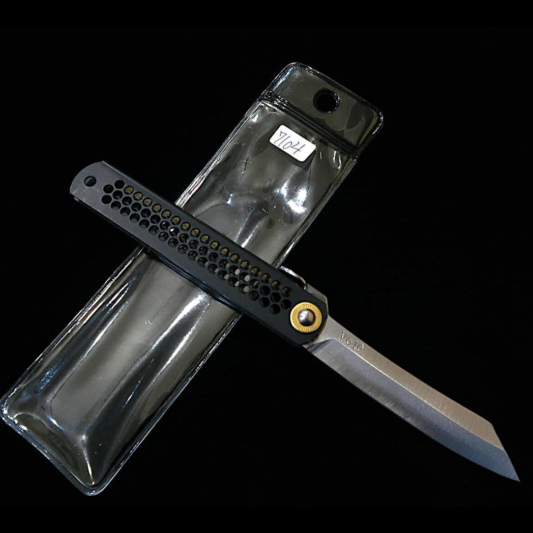 肥後守HIGONOKAMI 【HALL HAUS コラボ】 VG10 黒染め 真鍮柄（70mm）