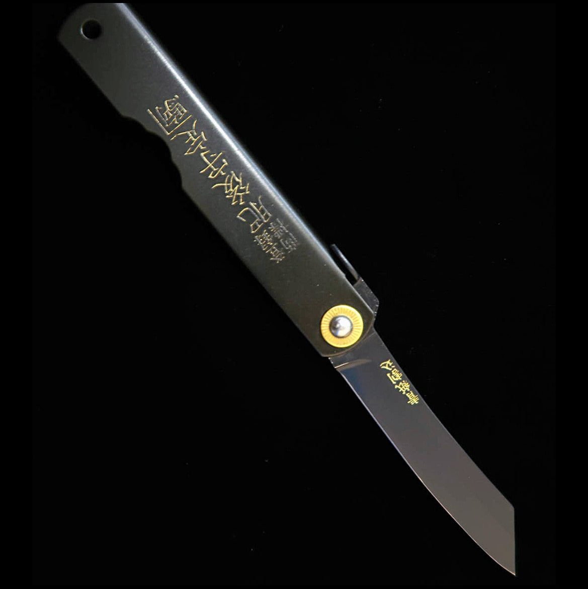 肥後守HIGONOKAMI ALL BLACK 青紙割込 （mm）