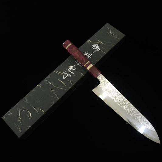 増田吉秀YOSHIHIDE MASUDA 牛刀 白紙二号 ダマスカス シルバー スタビライズウッド（240ｍｍ）