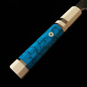 Miura Itadaki MIURA Itadaki Tanaka Giichi Yanagiba Shirogami nº2 acabado negro, mango de turquesa blanca (270 mm)
