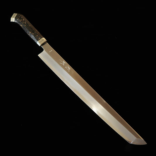 三浦佩MIURA Obidama 先丸柳刃 VG10 鏡面仕上げ カーボンファイバーハンドル（300mm）