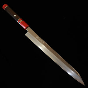 MIURA Obidama yanagiba kiritsuke KANDOKORO VG10 espelhado cabo custom vermelho (300 mm)