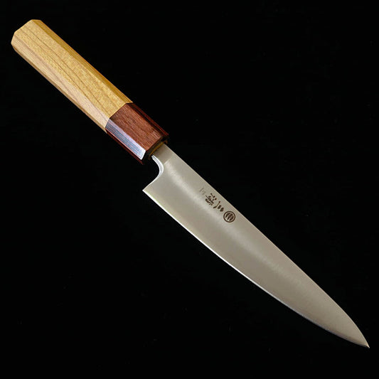 三浦MIURA ペティ 青紙スーパー 磨き 欅八角柄（135mm）