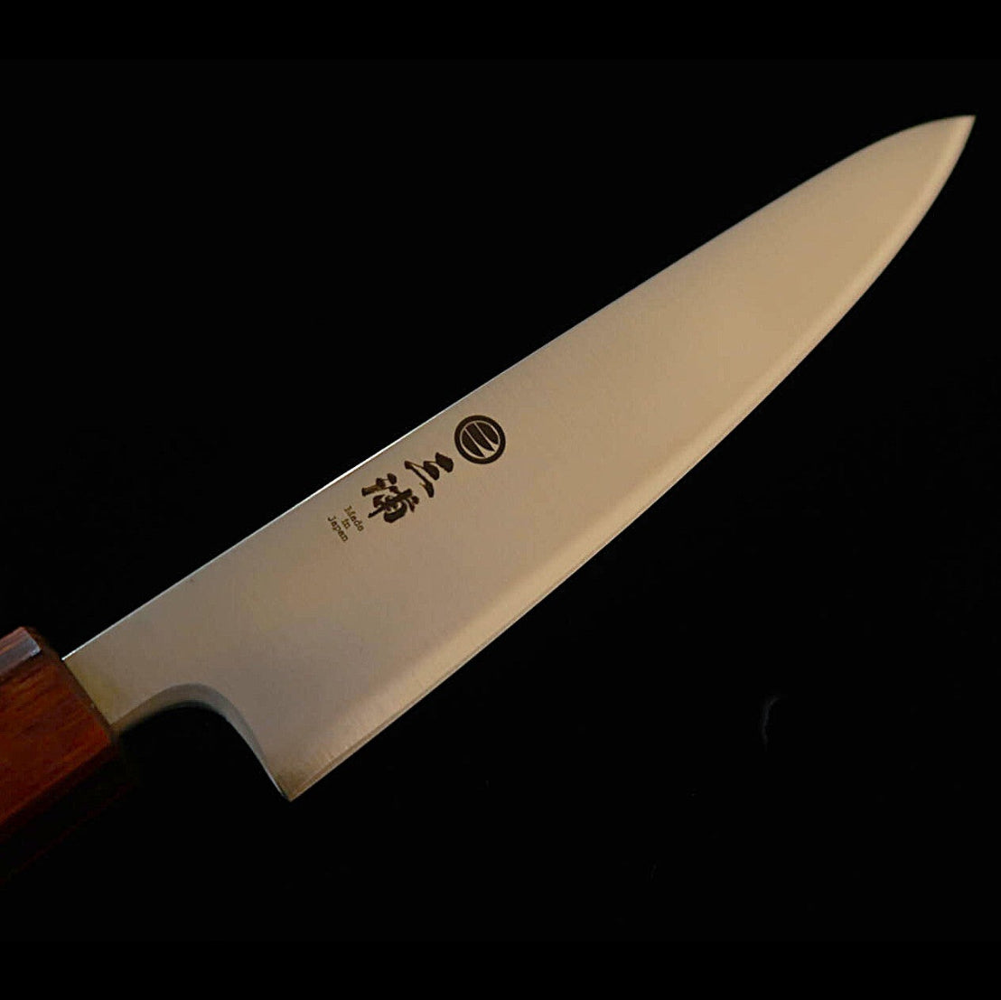 Couteau d'office MIURA, acier Aogami Super, finition polie (Migaki), manche octogonal en bois de Keyaki (Zelkova), 135 mm