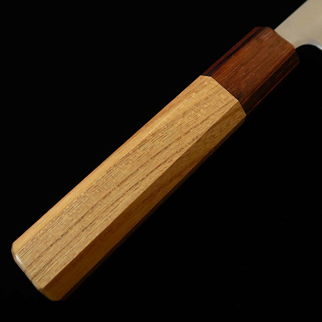 Couteau d'office MIURA, acier Aogami Super, finition polie (Migaki), manche octogonal en bois de Keyaki (Zelkova), 135 mm