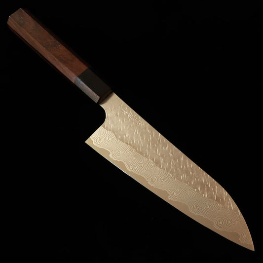 Santoku NIGARA SPG STRIX Damasco martillado, mango de palisandro (165 mm)