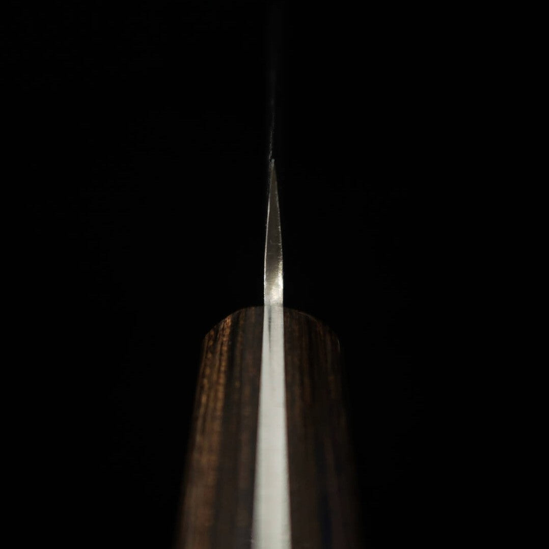MIURA Petty papier argent n°3 finition Nashiji sans garde manche en contreplaqué brun foncé (135 mm)