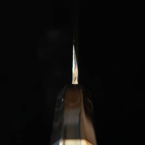 MIURA Obidama – Yanagiba kiritsuke pour gaucher, acier Gin-3, finition bois brut, manche en ébène avec bague argent (270 mm)
