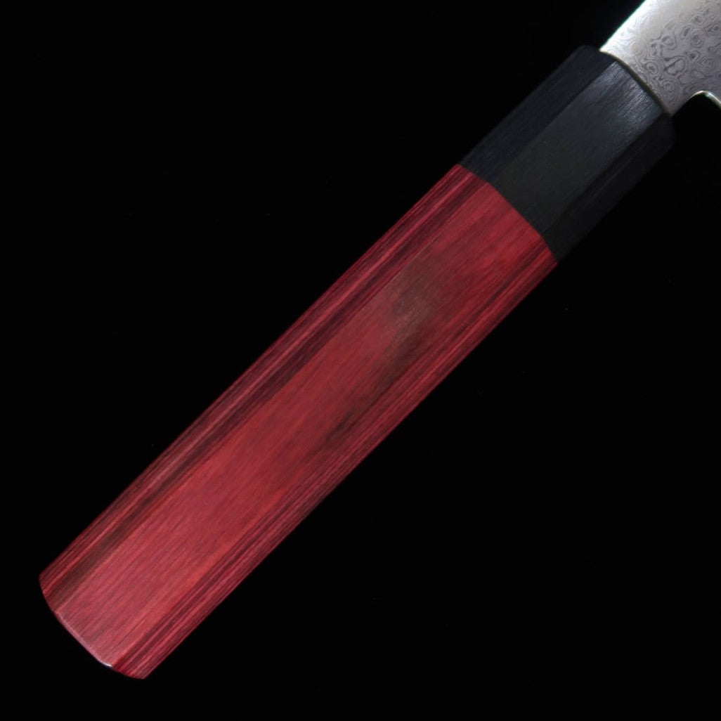 MIURA kiritsuke damasco de 33 capas mango octogonal de laminado rojo (180 mm)
