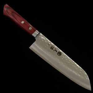 Miura MIURA Santoku V1 Martelée Manche rouge (165 mm)