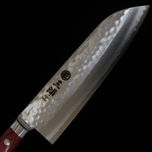 Miura MIURA Santoku V1 Martelée Manche rouge (165 mm)