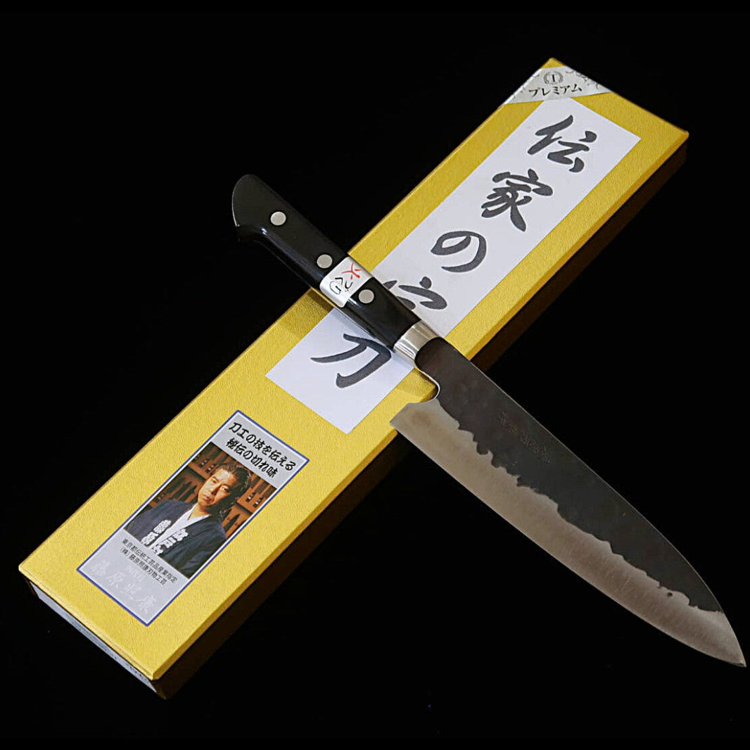Teruyasu Fujiwara TERUYASU FUJIWARA Denka no Houtou (Tesouro de Família) Protetor de Dedo Aço Azul Super Gyuto (180 mm)