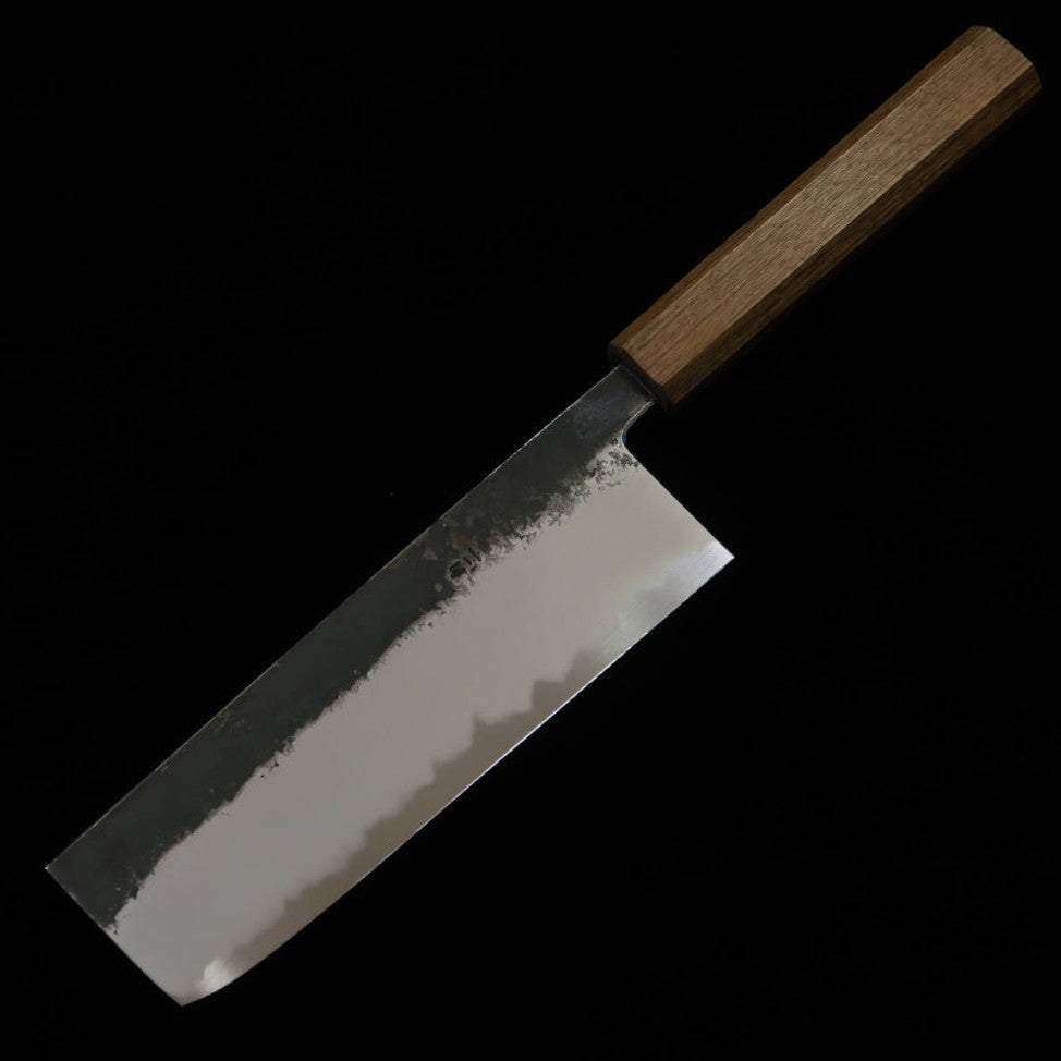 刃道HADO 墨 菜切 白紙二号 黒打ち 樫拭漆黒柄 （165ｍｍ）