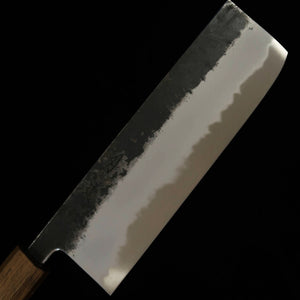 刃道HADO 墨 菜切 白紙二号 黒打ち 樫拭漆黒柄 （165ｍｍ）