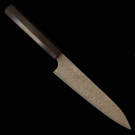 NIGARA Nitō forge – Anmon petty SG2, manche octogonal monobloc en ébène (150 mm)