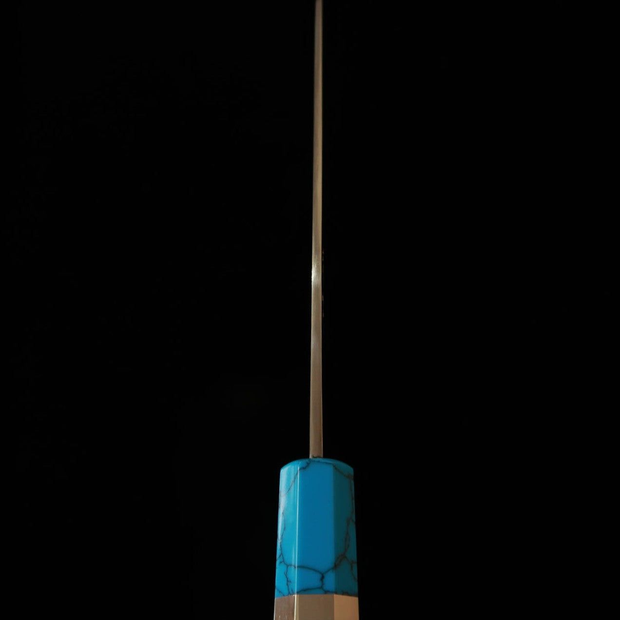 Miura Obidama Gyuto Simple Tranchant Gingami No.3 Finition Miroir, Manche en turquoise (240 mm)