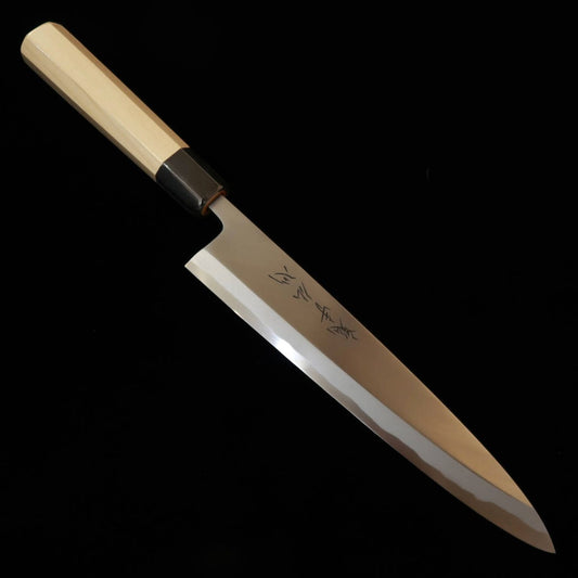 Suisin Kishu Busshin Mioroshi Deba (210mm/240mm) par Kenji Togashi – Acier Blanc #2 (Shirogami), Manche Octogonal en Magnolia avec Saya