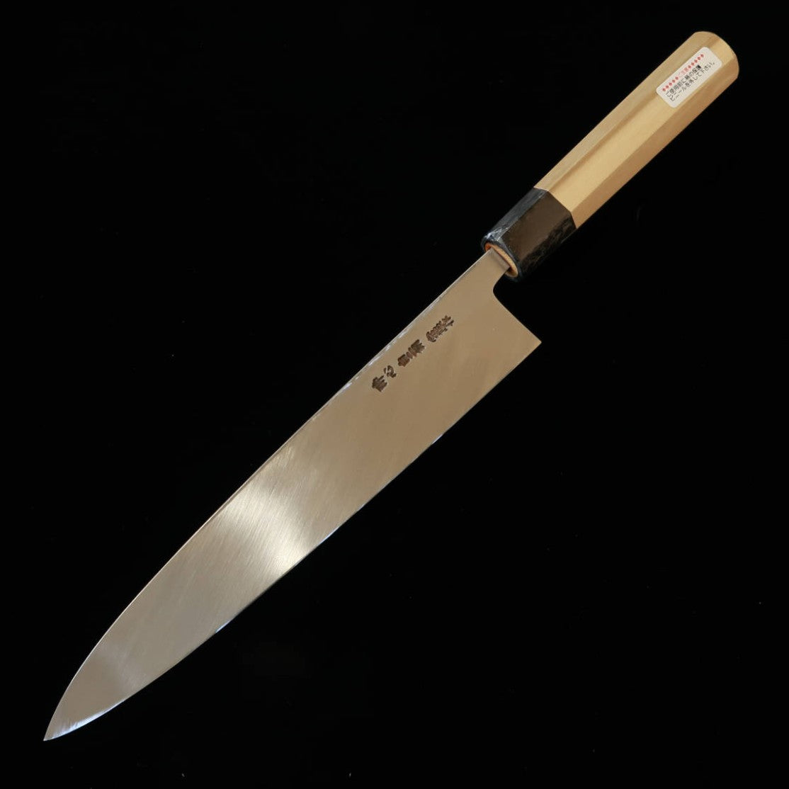 SUISIN by Kenji Togashi, Onite Busshin, Deba, Shirogami #2 with magnolia octagonal handle and saya (210/240mm)
