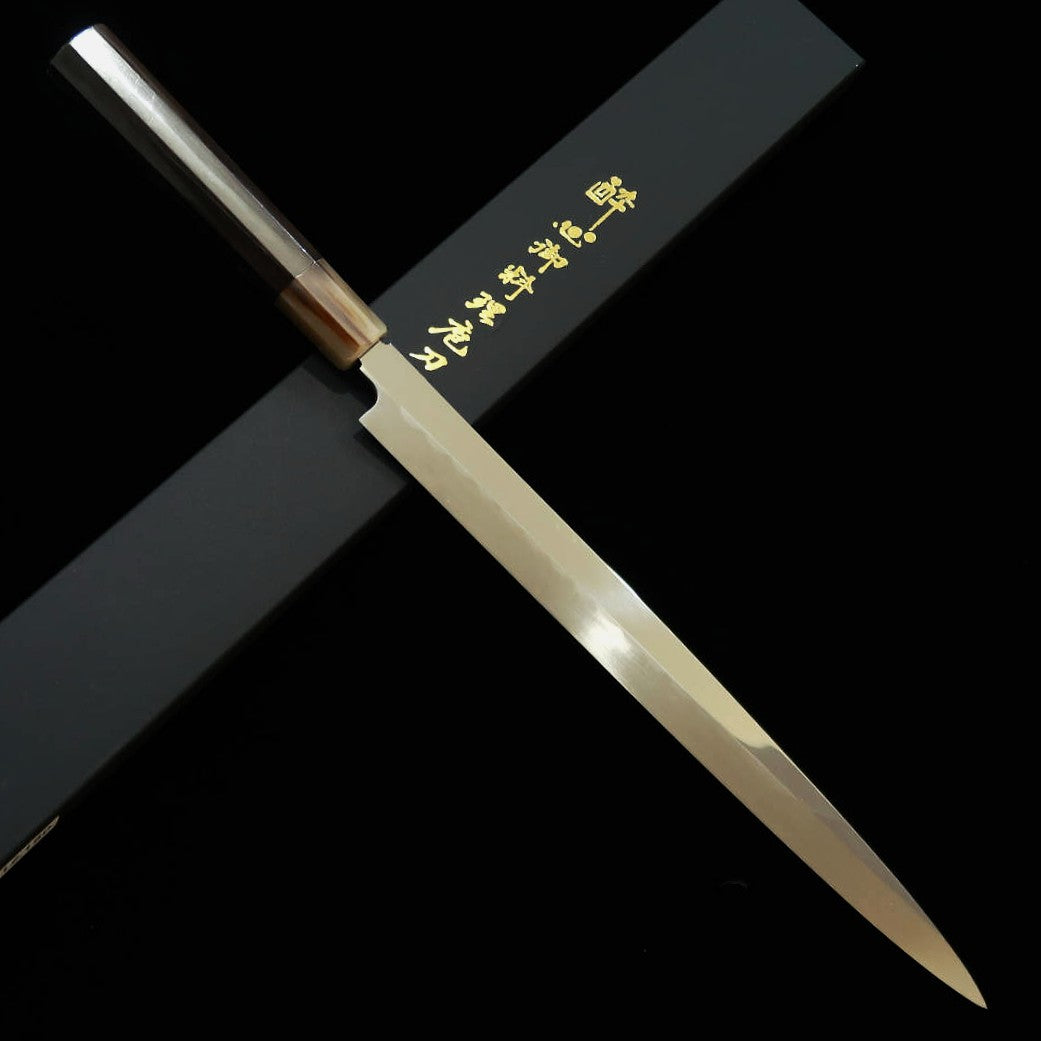 Suisin SUISIN Miwa Ikeda Aço Aogami Nº2 Fugu-hiki Forja Integral Cabo de Ébano Octogonal Bainha de Magnólia (270mm)