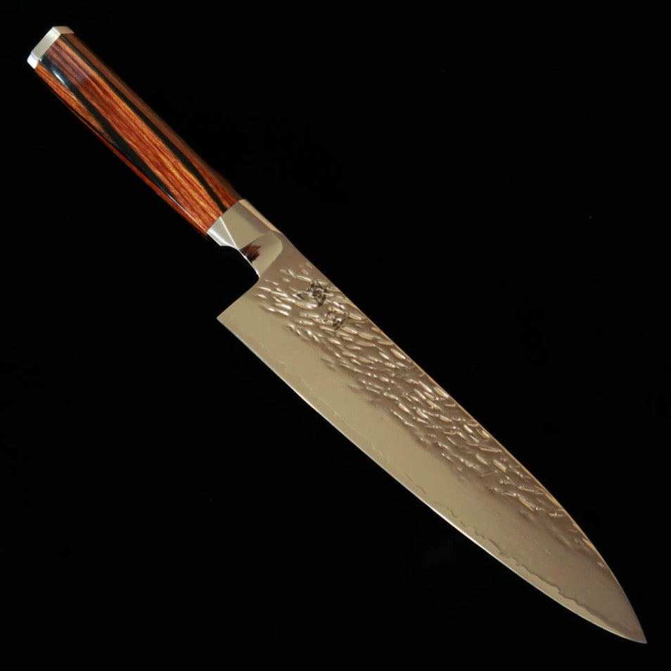 Suzukaze Petty acero en polvo de alta velocidad, martillado Damasco, mango de laminado reforzado (150 mm)