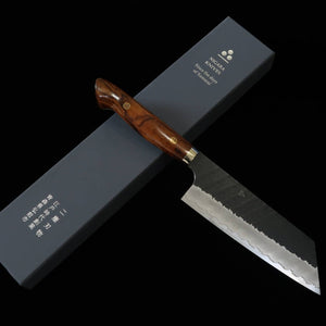 Nakiri NIGARA SG2 with Black Hammered Edges and Ironwood Handle (180mm)