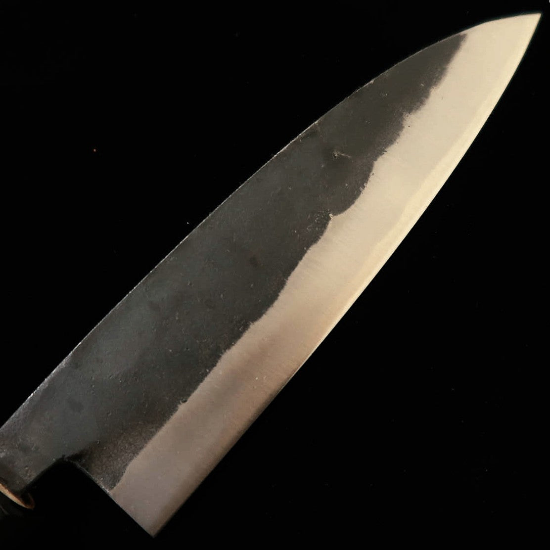 MIURA Sabaki de Doble Filo Shirogami No.2 Acabado Negro Mango Octogonal de Magnolia y Búfalo de Agua (145mm)