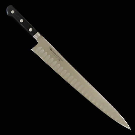 MISONO Acier au molybdène, couteau à trancher type saumon, manche en bois composite noir (240/270 mm)