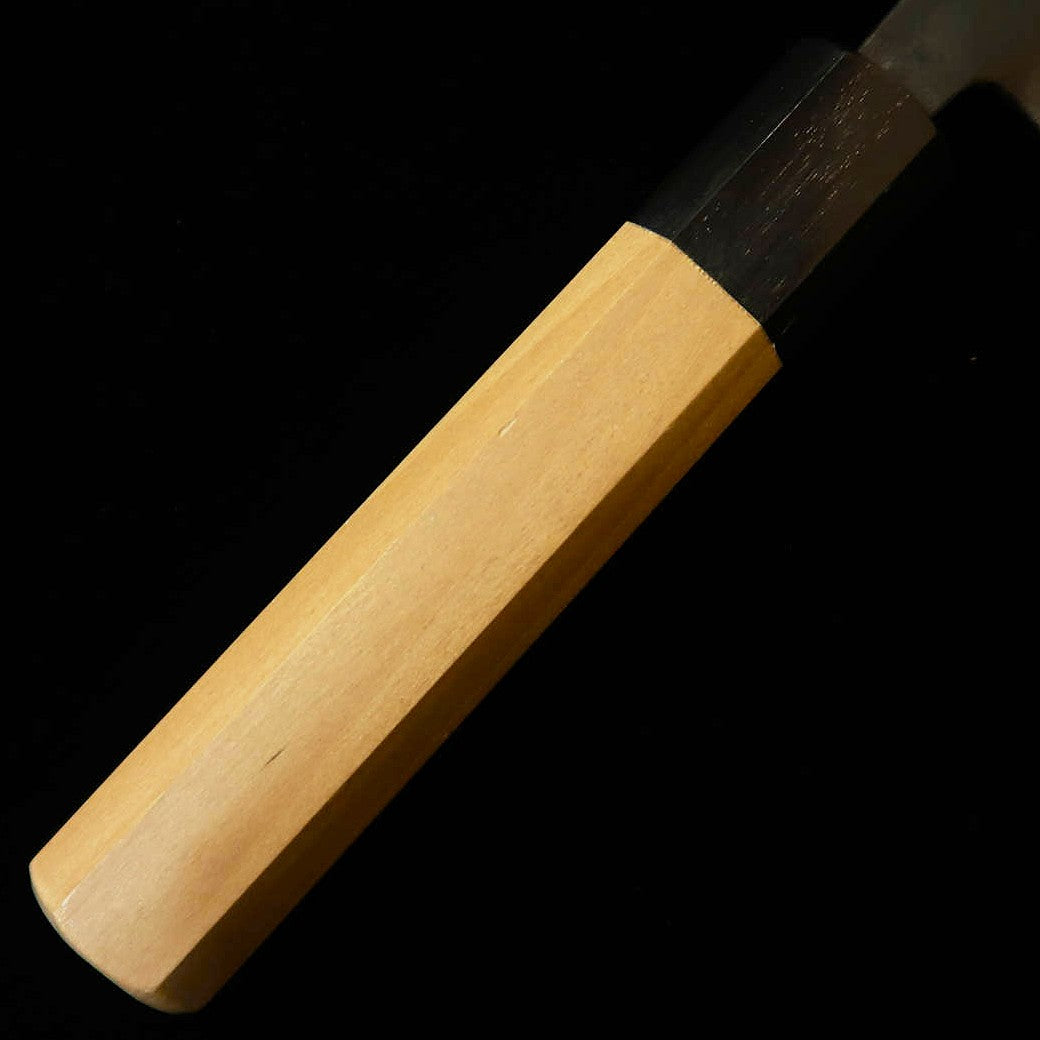MIURA Sabaki de Doble Filo Shirogami No.2 Acabado Negro Mango Octogonal de Magnolia y Búfalo de Agua (145mm)