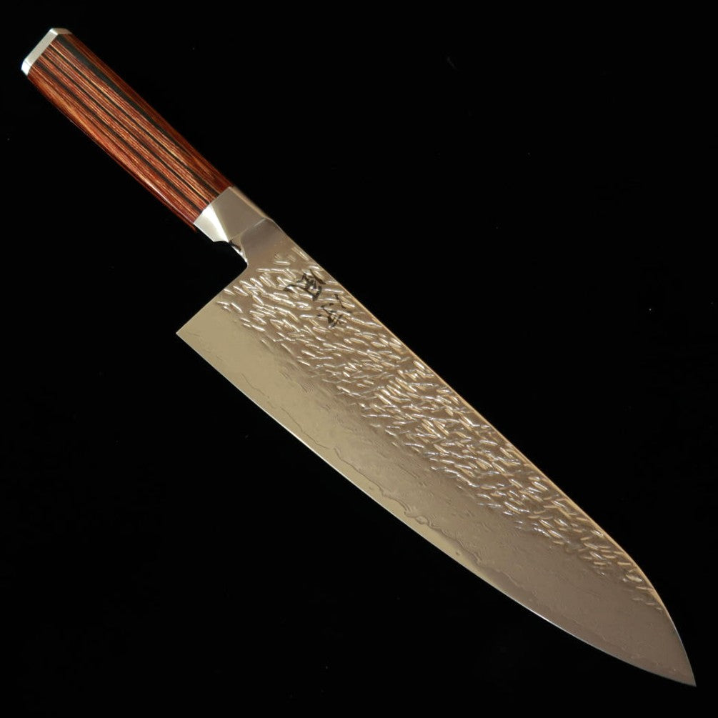 Suzukaze Gyuto Aço em Pó de Alto Desempenho (HSS) Martelado Damasco Cabo Laminado Reforçado (210 mm)