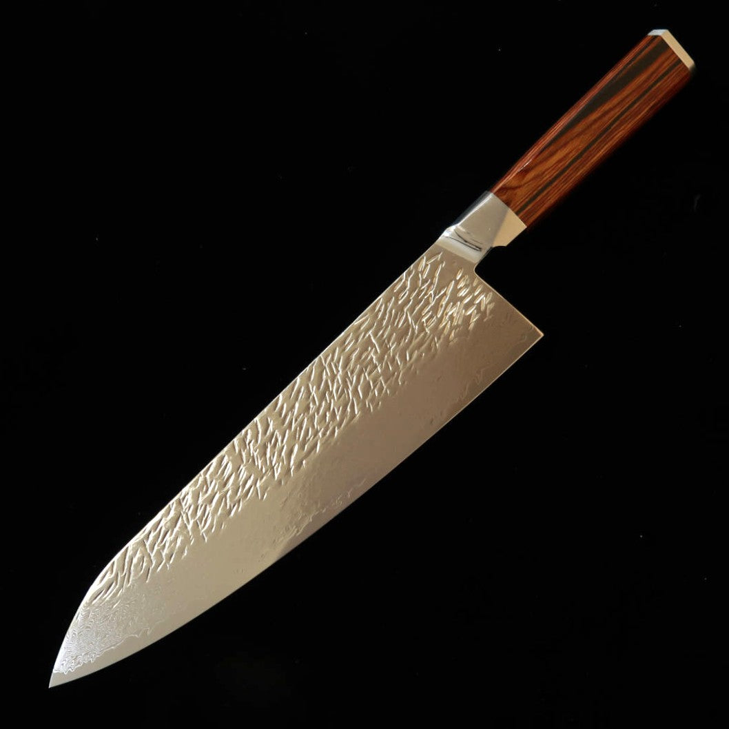Suzukaze Gyuto Aço em Pó de Alto Desempenho (HSS) Martelado Damasco Cabo Laminado Reforçado (210 mm)