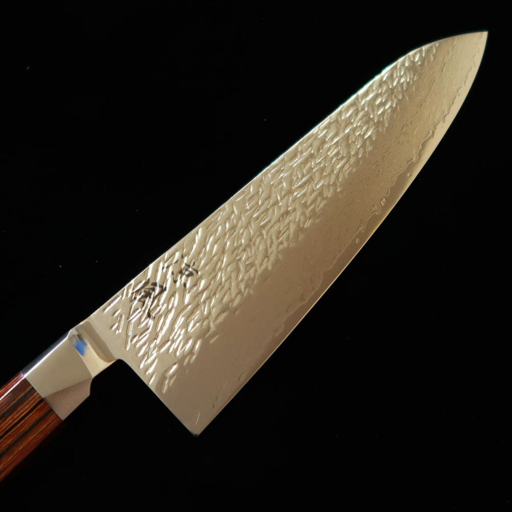 Suzukaze Gyuto Aço em Pó de Alto Desempenho (HSS) Martelado Damasco Cabo Laminado Reforçado (210 mm)