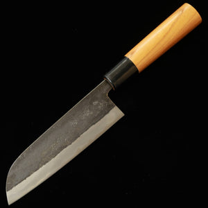 MIWAHAMONO – Mini santoku acier bleu n°1, manche en orme du Japon (135 mm)