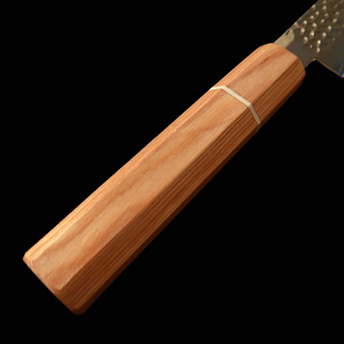 V.ROAD Nōshū Masatsune Petty VG10, martelada, Damasco de 33 camadas, cabo laminado reforçado branco×branco (150 mm)