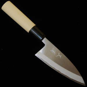 MIURA Miura, deba, acier Aogami n°2, manche rond en magnolia, virole en corne de buffle (120 mm)